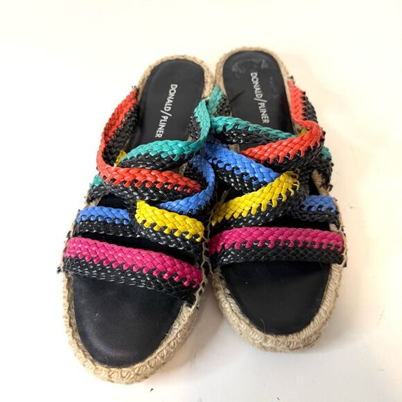 Donald J Pliner Multicolor Braided Espadrille Sandal Size 8 - Picture 3 of 6